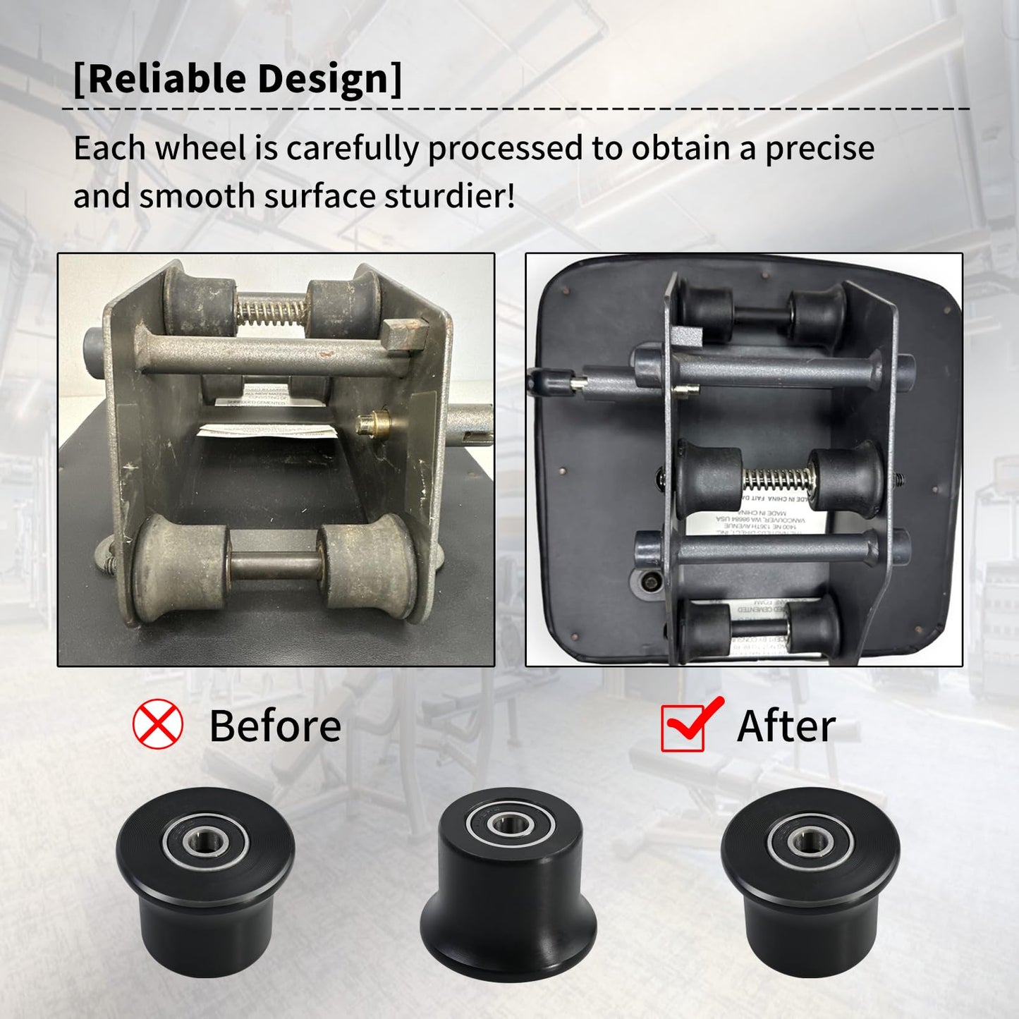 4 Rolling Seat Trolley Wheels,Sliding Seat Bracket Roller, Fit for Bowflex Home Gym Compatible Models Blaze, Classic, Elite, Motivator2, Pr1000, Sport, Conquest, Ultimate2, Schwinn Comp, Revolution