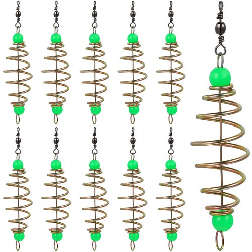 MAGICLULU 12 Pcs Fishing Feeder Bait Cage Spring Fishing Feeder Luminous Carp Fishing Feeder for Fishing