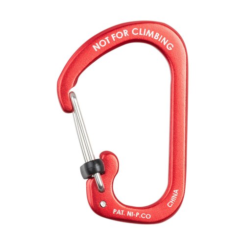 Nite Ize Aluminum SlideLock Carabiner - Daily Use & Lightweight Carabiner - Compact Aluminum Carabiner with Lock - Versatile Rectangular Carabiner - Size 3, Red (4 Pack)
