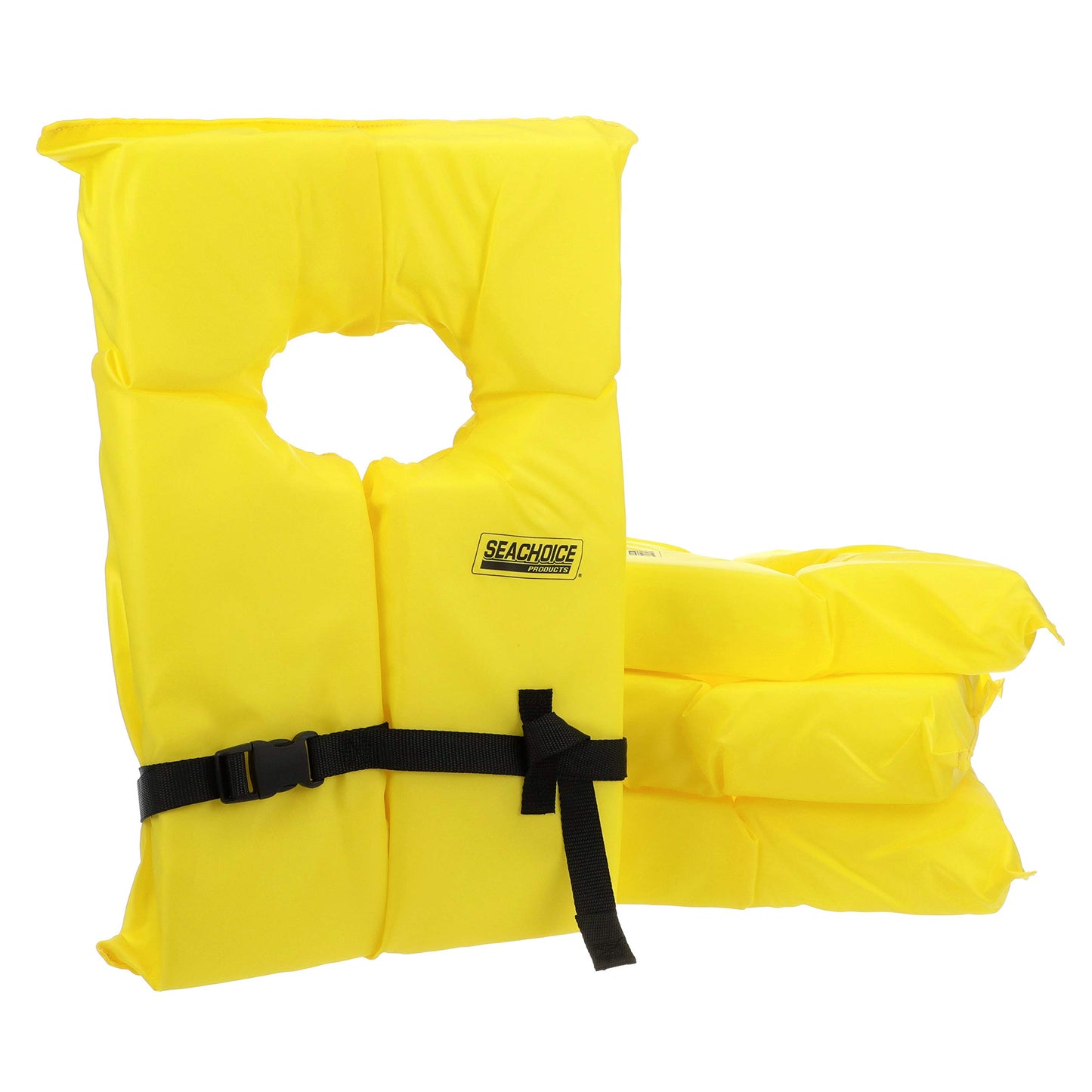 Seachoice Adult Type II Life Vest 4-Pack with Storage Bag, Yellow