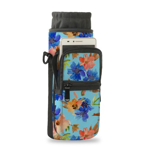 XMBFZ 25oz/40oz Water Bottle Carrier Holder Bag, Adjustable Shoulder & Hand Strap and Pocket,Sports Water Bottle Accessories for Walking Camping Travel Work