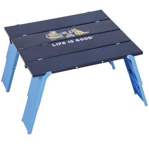 Life is Good Family Portable Outdoor Folding Table with Adjustable Height and Carry Bag for Beach, Camping, 30lb Weight Capacity, 22" x 20" x 16"