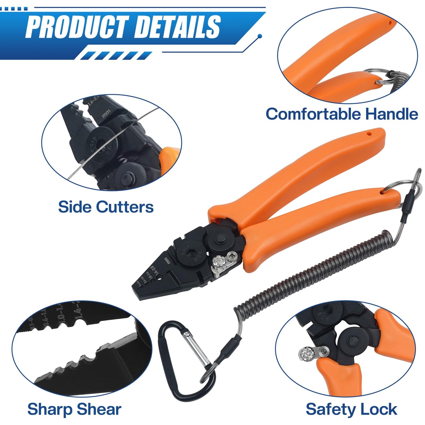 Fishing Crimping Tool Kit, Fishing Crimping Pliers with 160pcs Crimp Sleeves Kit Wire Rope Leader Crimper Tool 6.8 inch Crimpers Pliers Wire Cutter Copper Loop Sleeves