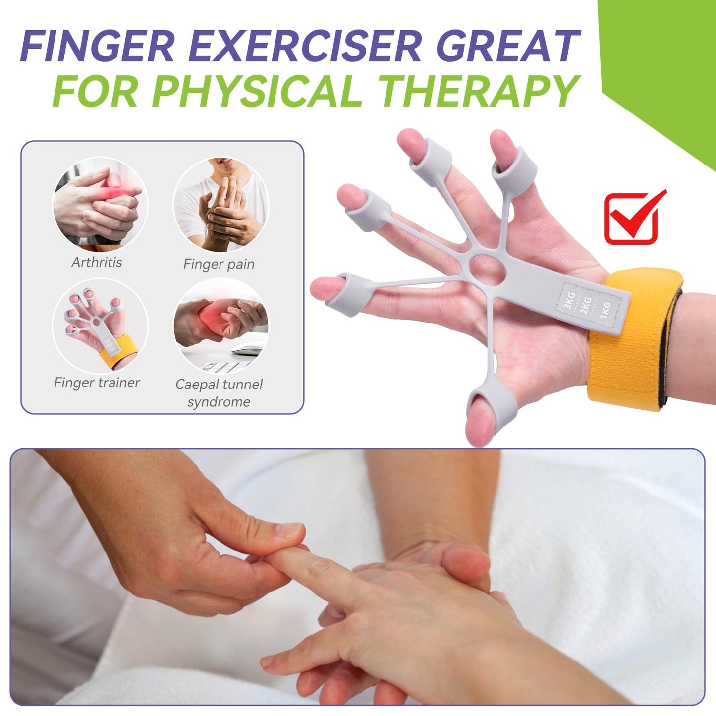 FAMJOALE Forearm and Grip Strength Trainer, Finger and Hand Gripper Strengthener, Wrist and Hand Exercisers for Strength with 3 Levels, Relieve Pain Arthritis (Grey)