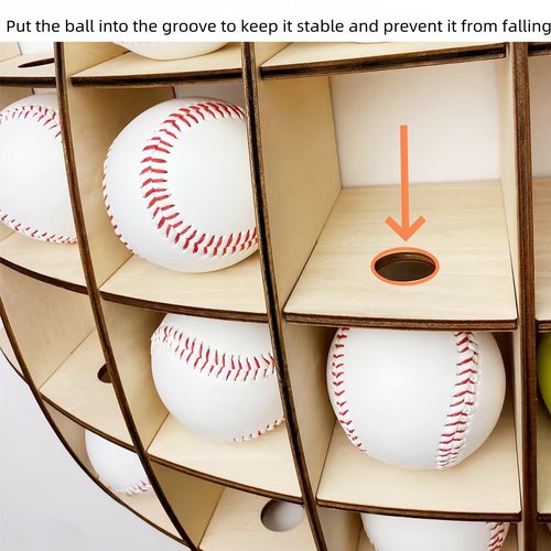 Baseball Display Cases for Balls, Signed Baseball Display Case, Rack for Collectors Baseballs, Baseball Display Case Wall Mount, 22*22inch, Spherical Design Feels Modern