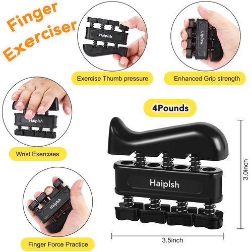 Grip Strength Trainer with Hand Grip Strengthener, Finger Exerciser, Hand Extension Exerciser and Forearm Workout Ring for Muscle Building and Injury Recovery for Athletes
