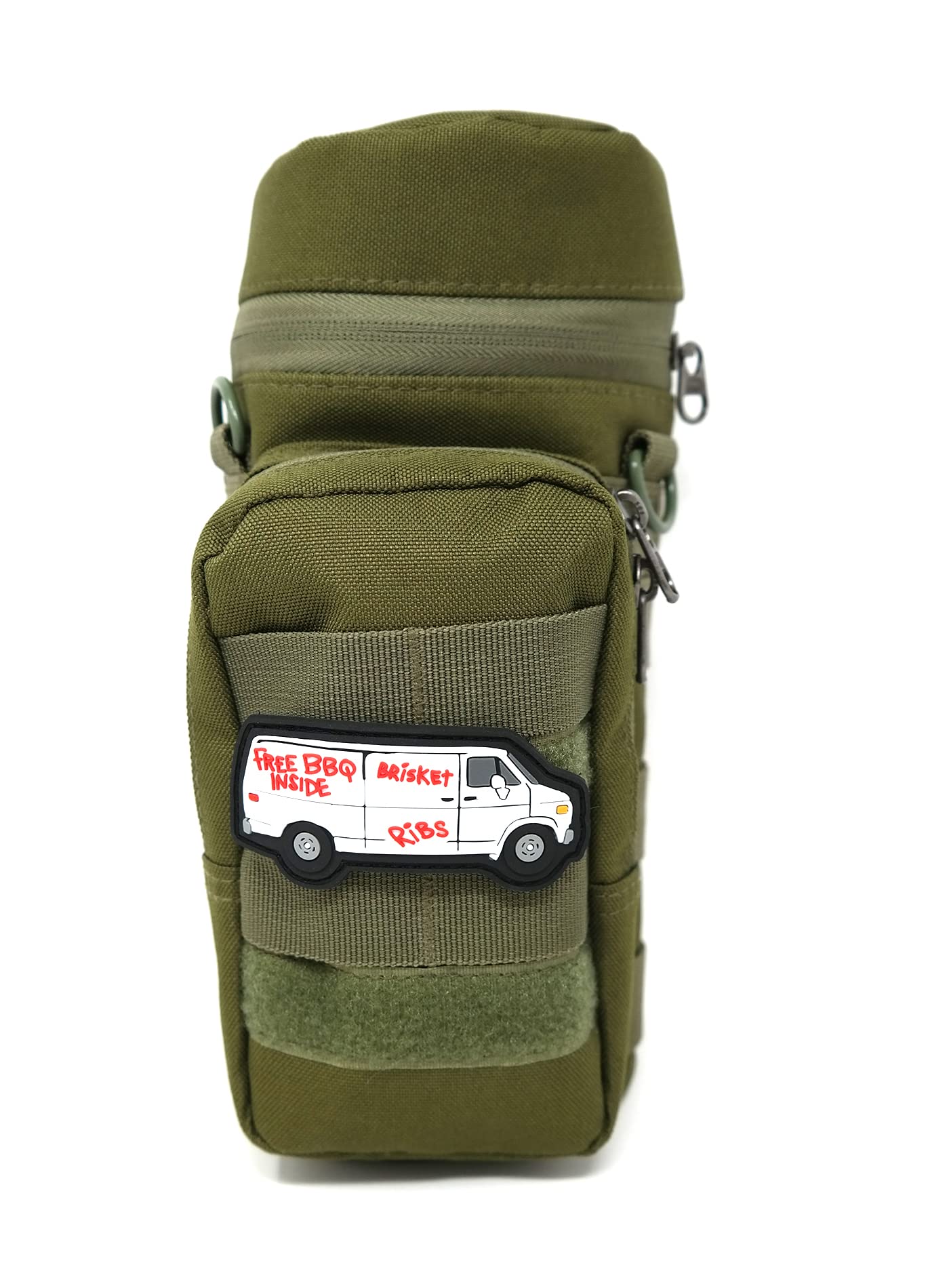 Free BBQ Inside Van PVC Rubber Funny Tactical Hook and Loop Patch