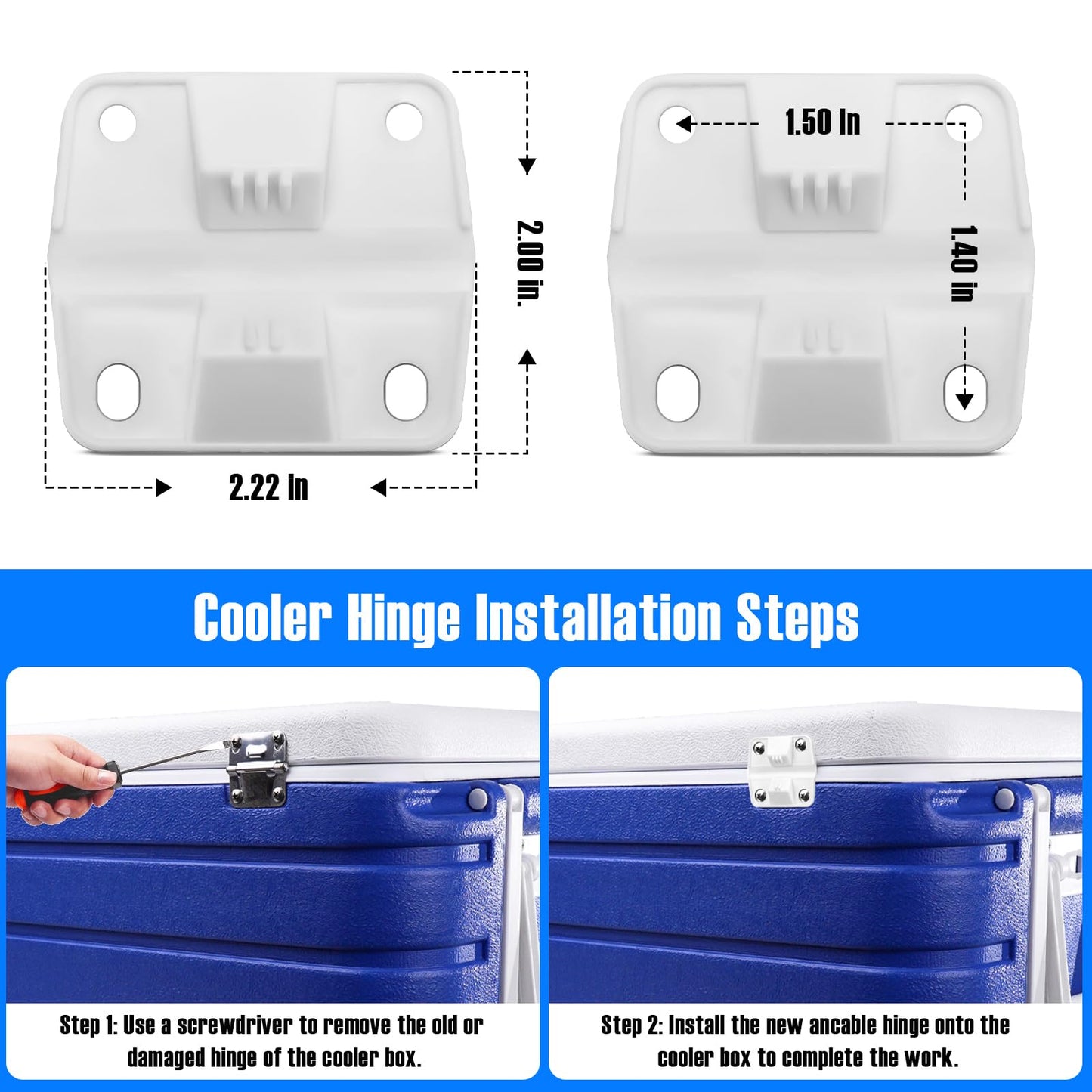Cooler Hinges Replacement for Coleman Xtreme Cooler Hinges Coleman Ice Chest Hinges, Ice Chest Cooler Parts, for Rubbermaid Cooler Parts, 6 Pack