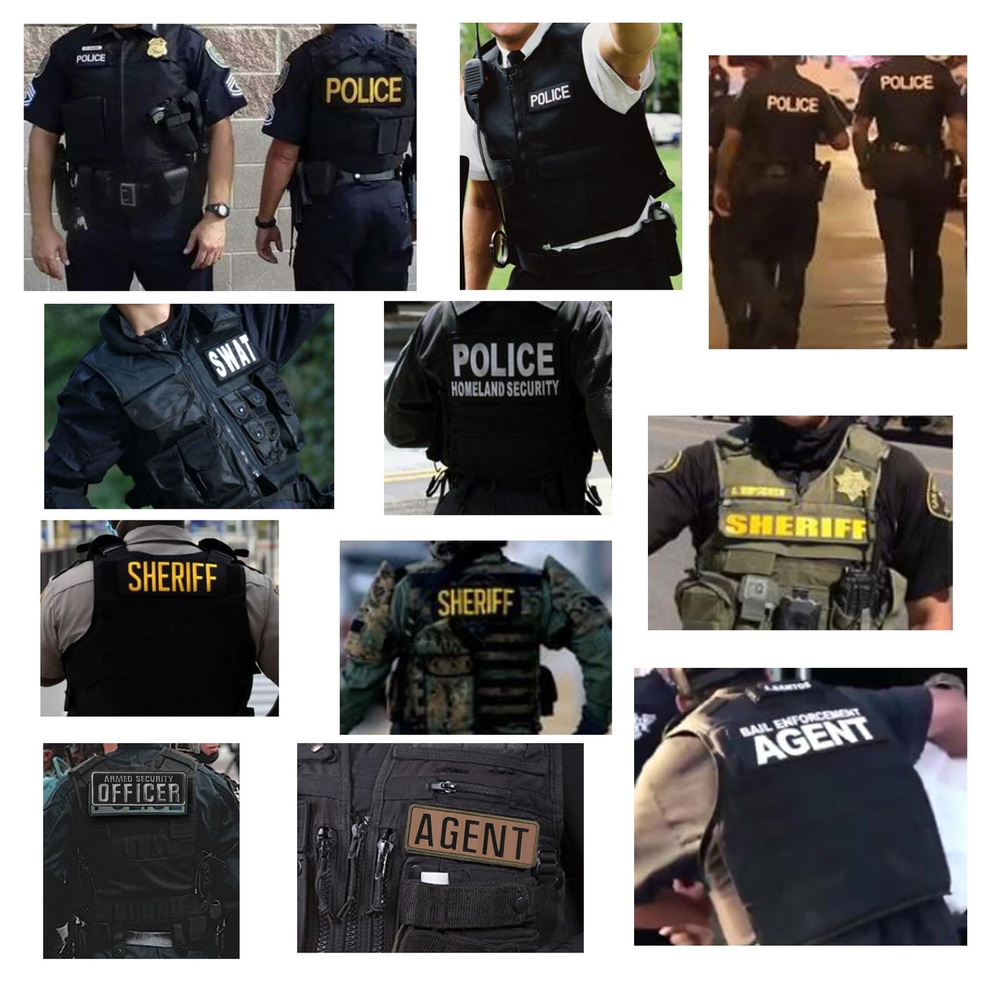 Guokuai Yellow Security Embroidered Military Tactical Patches with Hook and Loop, for Officer Guard Uniforms Vest, Jacket, Carrier, Hat