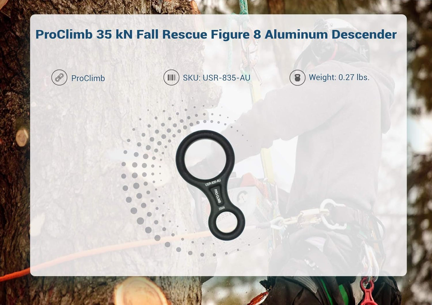 35 kN Fall Rescue Figure 8 Aluminum Descender Rigging Plate Heavy Duty Belay Device (Silver)