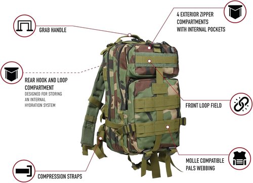 Camo Medium Transport Pack by Rothco - Durable, Versatile Tactical Backpack