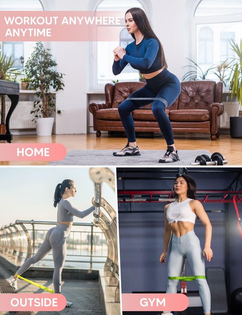 Resistance Bands for Working Out, Exercise Bands, Workout Bands, Booty Bands, Fitness Bands, Excersing Bands, Resistance Bands for Legs, Resistance Band Gym, 7 Resistance Levels, E-book & Recipes Incl