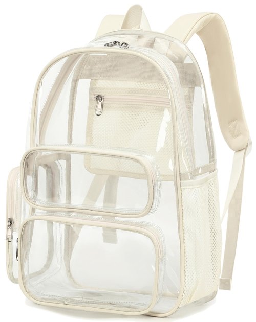 BTOOP Clear Backpack Heavy Duty Transparent Bag 17" See Through BookBag for Women Men Adults Work Festival Sports Travel