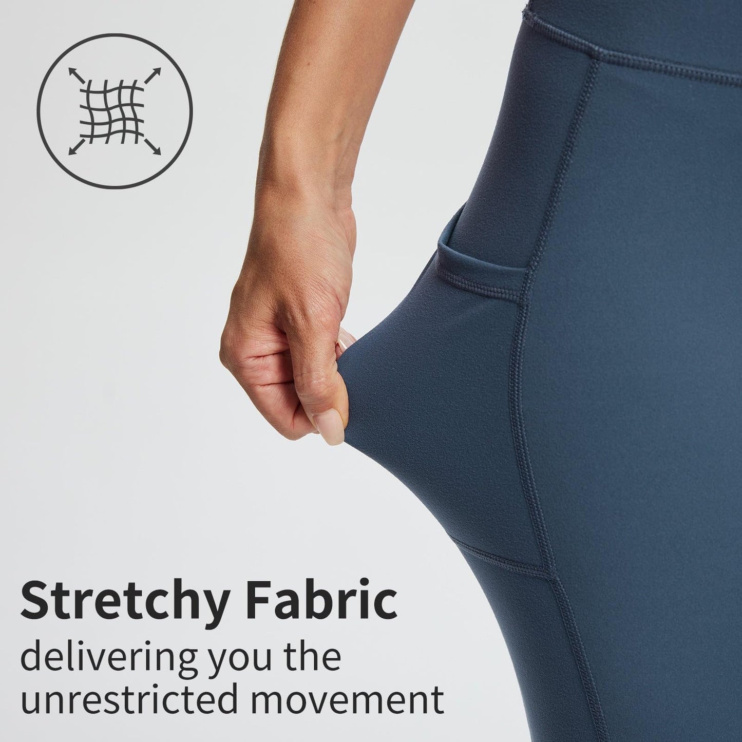 baleaf Biker Shorts Women Yoga Gym Workout Spandex Running Volleyball Tummy Control Compression with Pockets Soft 8" Blue XXXL