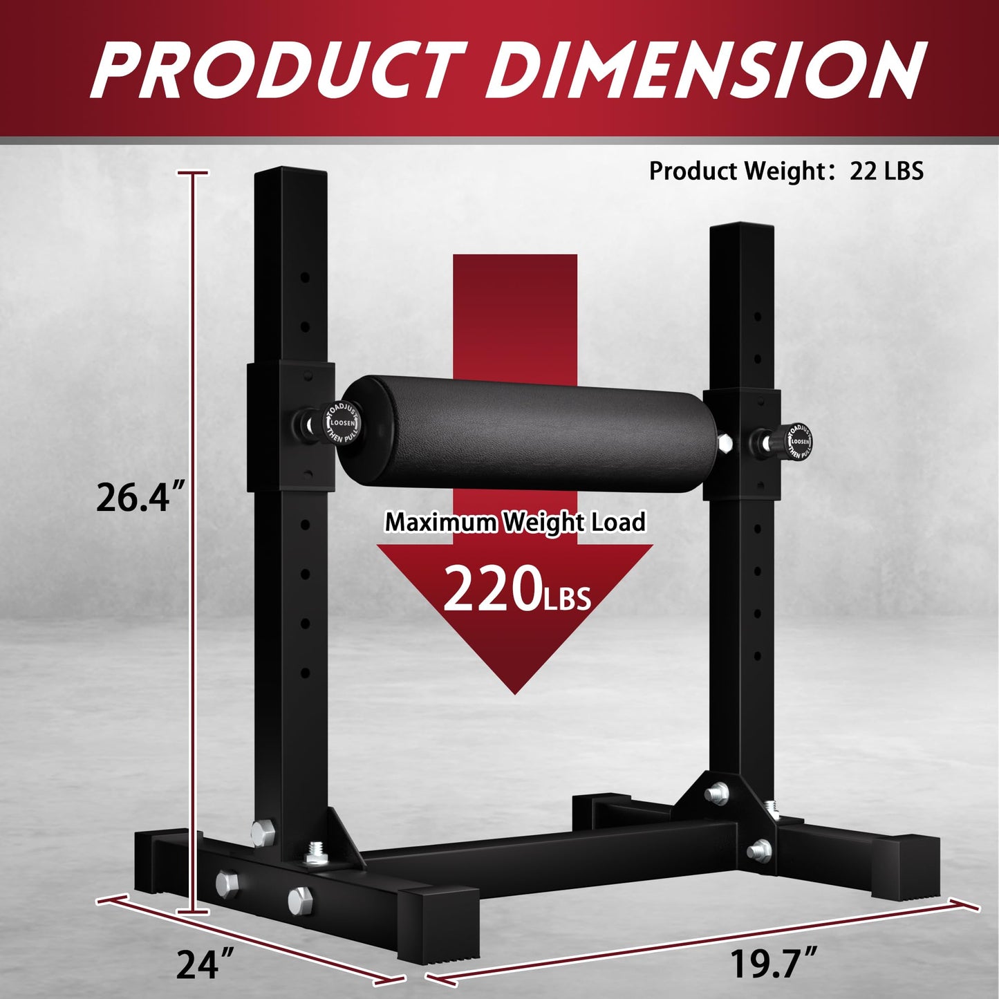 Fitvids Bulgarian Split Squat Roller, One Leg Squat Machine, Lower Body Strength Trainer, Black