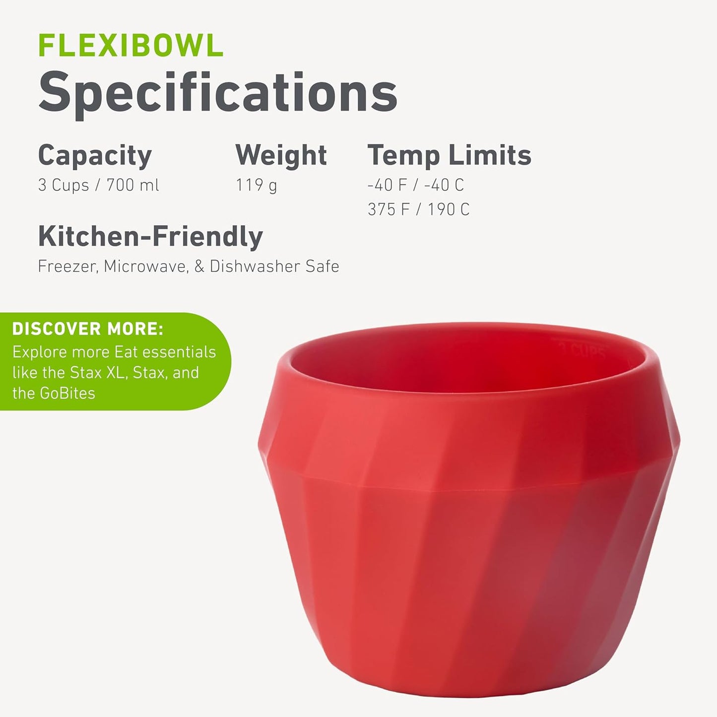 humangear Flexibowl | Convertible Camping Bowl | On the Go | Packable & Easy to Clean, Orange