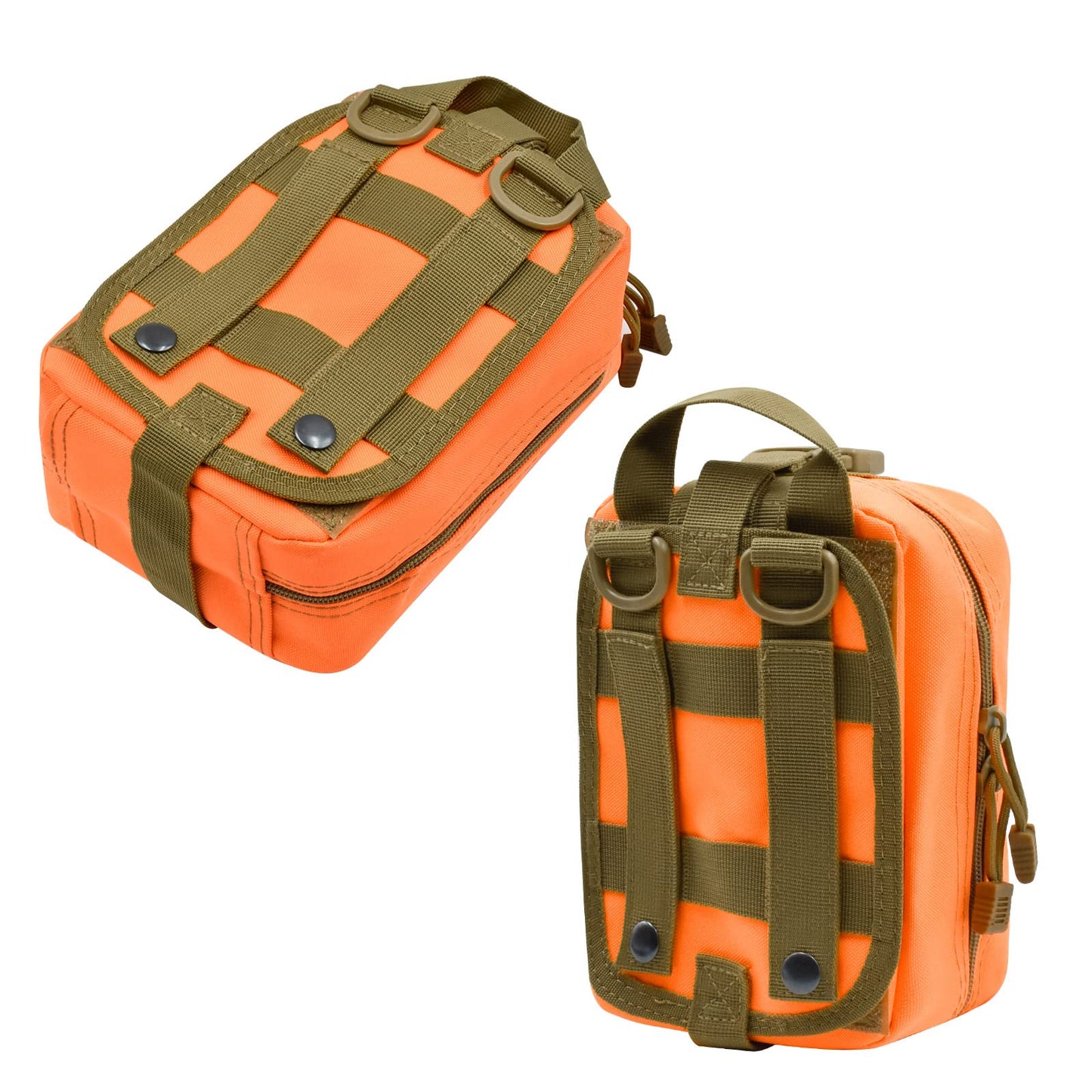 Gogoku First Aid Pouch 1000D Nylon Tactical Molle Tear Away Medical Pouch Empty Utility Pouch for Outdoor Activities Medical Supplies Camping Hiking Travel,Bag Only (Orange)