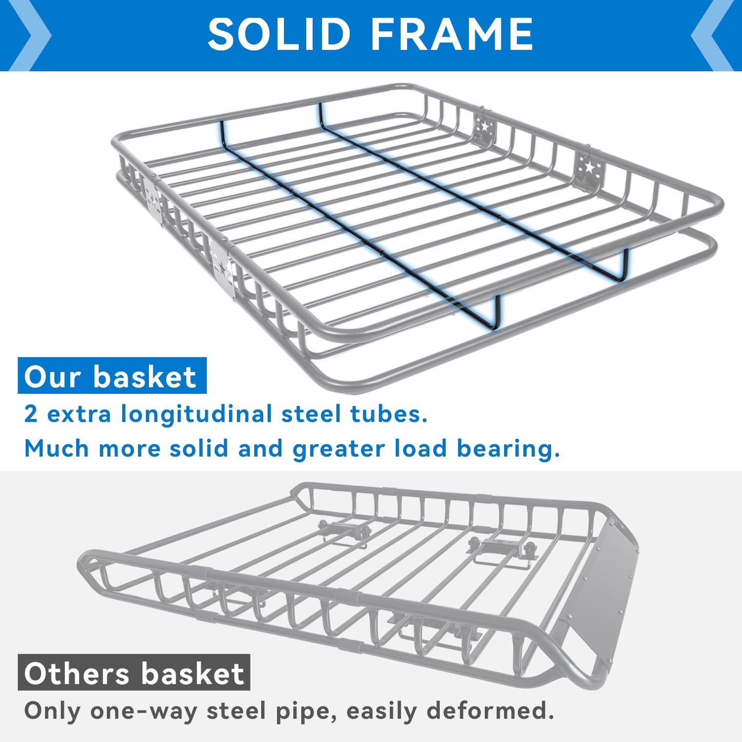 FRUNO Roof Rack Cargo Carrier Universal Fit Vehicle Rooftop Cargo Carrier Basket with Waterproof 21 Cubic Feet Cargo Bag & Cover