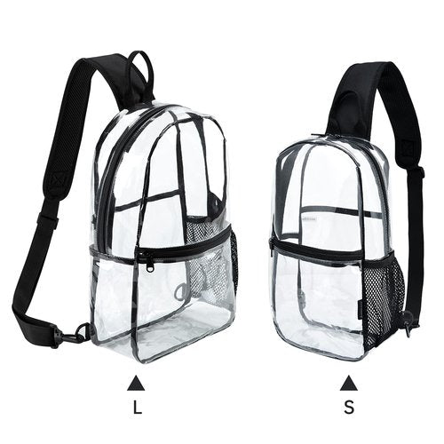Clear Sling Bag – Transparent Crossbody Backpack, Concert Approved See Through Bag for Men with One Strap, Perfect Plastic Bag for Security Check-in