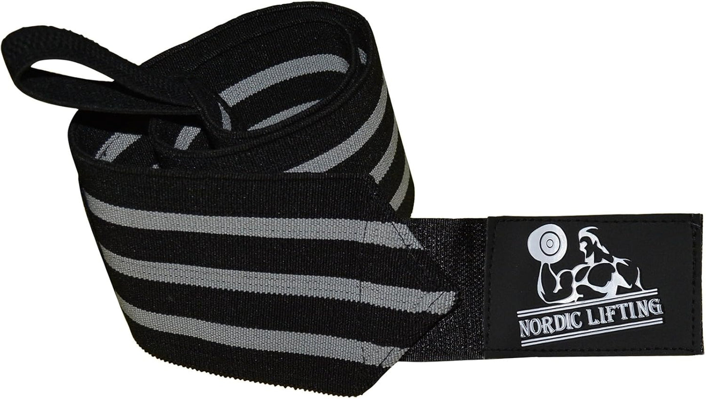 Nordic Lifting Wrist Wraps Super Heavy Duty (1 Pair/2 Wraps) 24" Support for Weight Lifting | Powerlifting | Gym | Cross Training- Weightlifting Thumb Loop - Men & Women