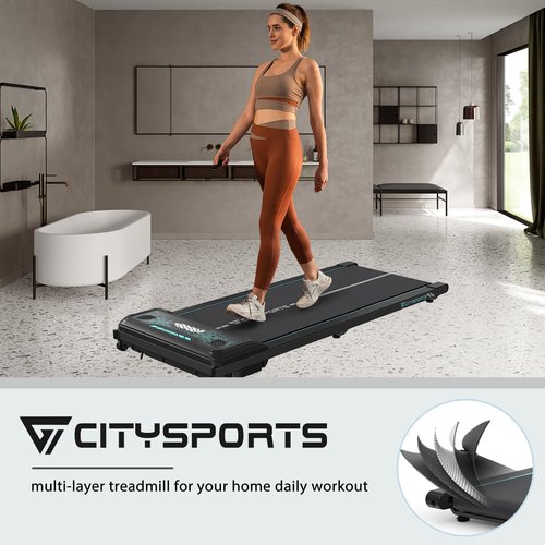 CITYSPORTS Treadmill Under Desk, Walking Pad Treadmill, Treadmill Ultra Slim & Portable for Home (Green&Black)
