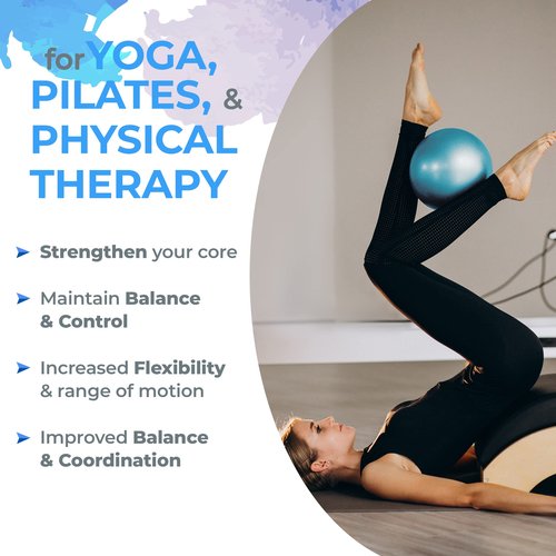 Yogalo 9-Inch Small Pilates Ball with Pump - Mini Exercise Ball for Core Training, Stability, Pilates, Yoga, and Physical Therapy. Enhance Your Workouts with Our Mini Workout Ball