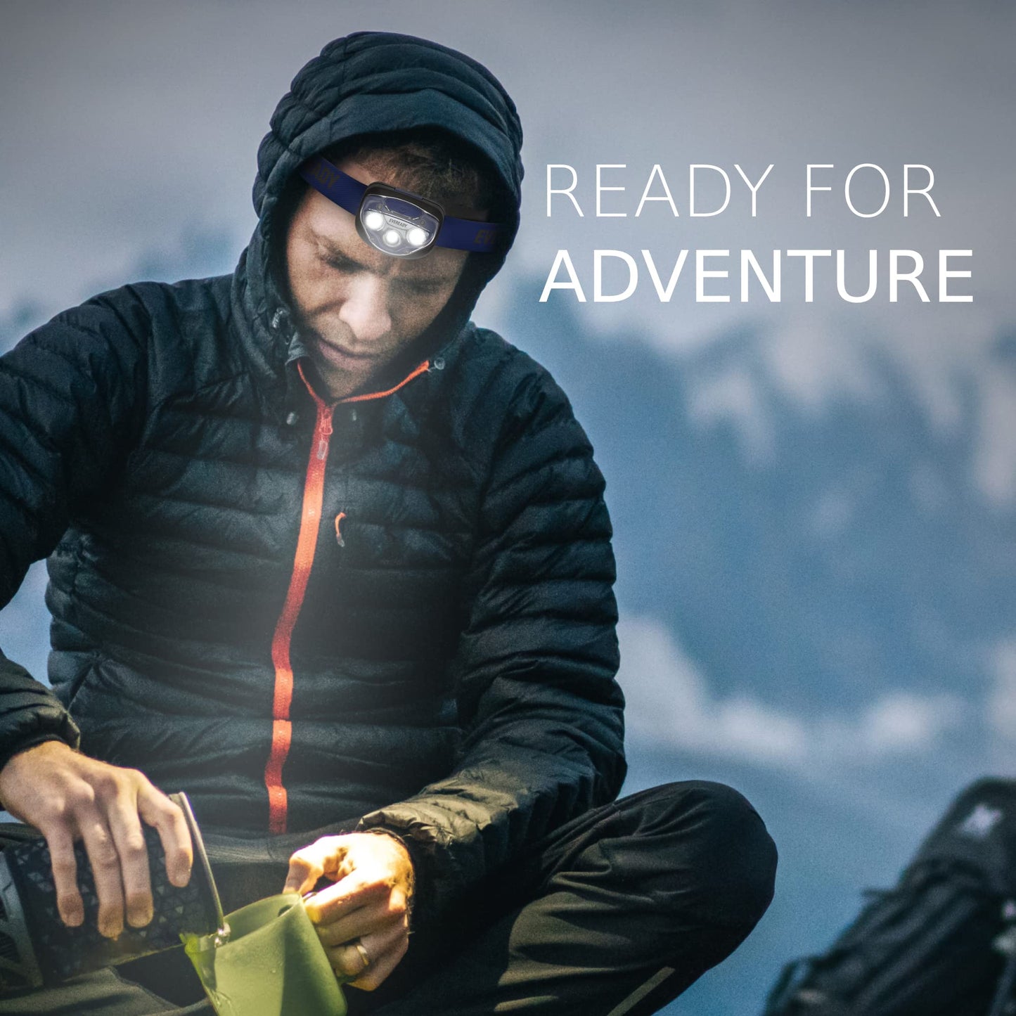 Eveready LED Headlamps Pro200 [5-Pack], IPX4 Water Resistant, Bright and Durable Head Lights & Etekcity Camping Lantern Battery Powered LED for Accessories Gear Supplies Tent Lights, Lanterns, 4 Pack