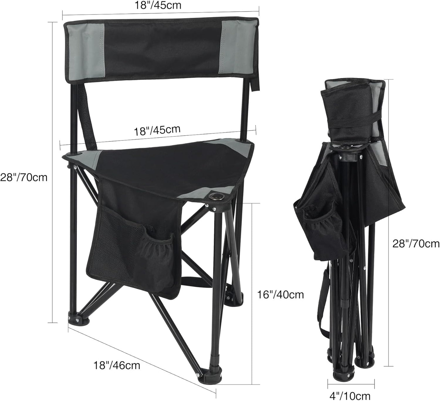 REDCAMP 2 Pack Tripod Hunting Chairs for Blinds, Folding Lightweight Portable Fishing Chair for Adults Hunting Stools with Backrest, Golf Chairs for Spectators, Camo