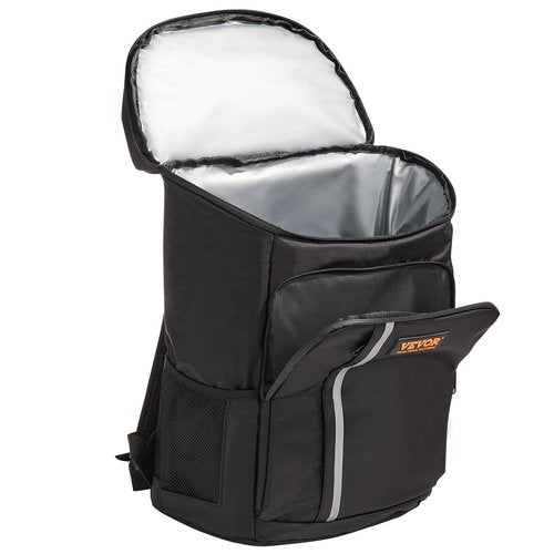 VEVOR Cooler Backpack, 20L Capacity, Waterproof and Leakproof, Adjustable Shoulder Straps, Lightweight, Black