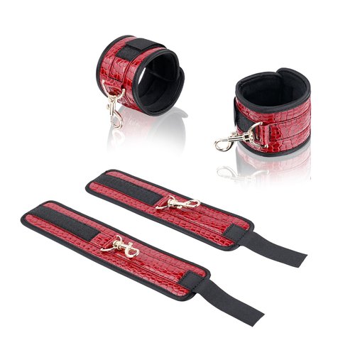 Spreader Bar Heavy Duty Stainless Steel Expandable Black Bar Home Gym with 4pcs Furry Crocodile Pattern Red Adjustable Strap,Sports Aid Training Fitness Gear Pilates Aid Kit,Indoor Yoga Set