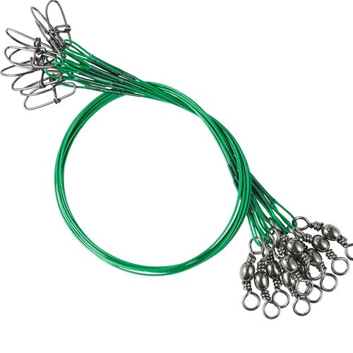 QISHUO Wire Stainless Fishing Leader Saltwater Freshwater Line Fishing Leaders Steel Snap Rigs Wire Leader Lure Black Nickel, #2, 30lb, 7.8in, 40pcs