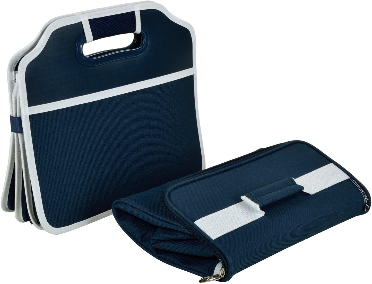 Picnic at Ascot Original Folding Trunk Organizer With Cooler, Red Chevron