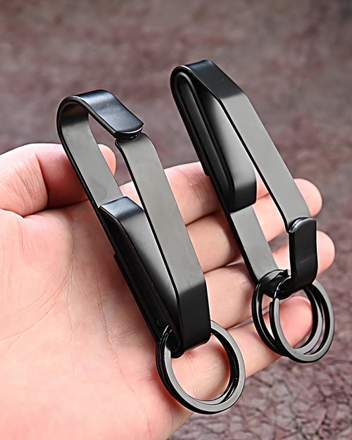 Duty Belt Key Holder, 2 Pcs Tactical Stealth Duty Key Ring Holder with 4 Detachable Keyring (2.25-Inch Max) and 4 D-Ring Hooks for Police Handcuff Fire agencies