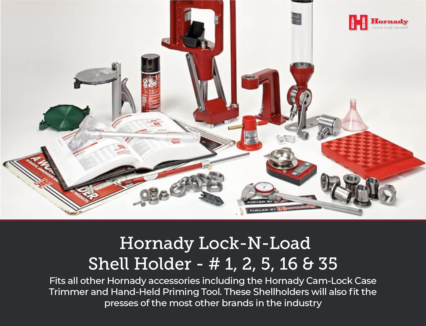 Hornady Shell Holder Kit Numbers 1, 2, 5, 16, 35, 390540 – Universal Holders for Shells – Enjoy Smooth Case Insertion, Works for Multiple Calibers