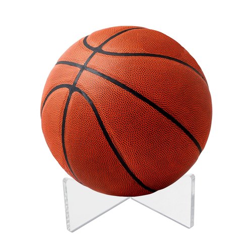 MovFlax Basketball Stand, 3 Pack Acrylic Ball Stand for Display, Clear Storage Holder for Football Basketball Soccer Volleyball , 3.54x1.33 Inch