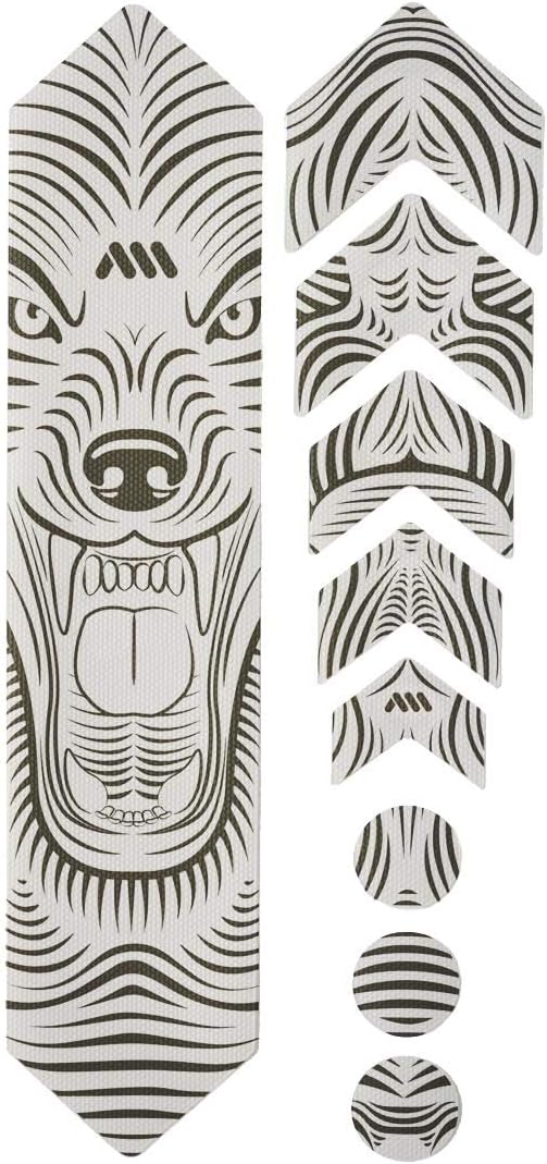 All Mountain Style Bike Frame Protector Universal Fit - 9-Piece Set for Down Tube, Chainstay, Cable Wear, High-Impact Honeycomb PVC to Protect Your Bike from Scratches, Chips and Dings