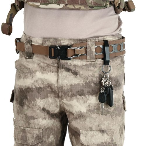 Duty Belt key Holder Belt Clip Belt Key Holder Martensitic High Carbon Stainless Steel Belt Key Clip for Police Handcuff and Fire Agencies with Detachable Key Rings(2.25inch Belt Max)