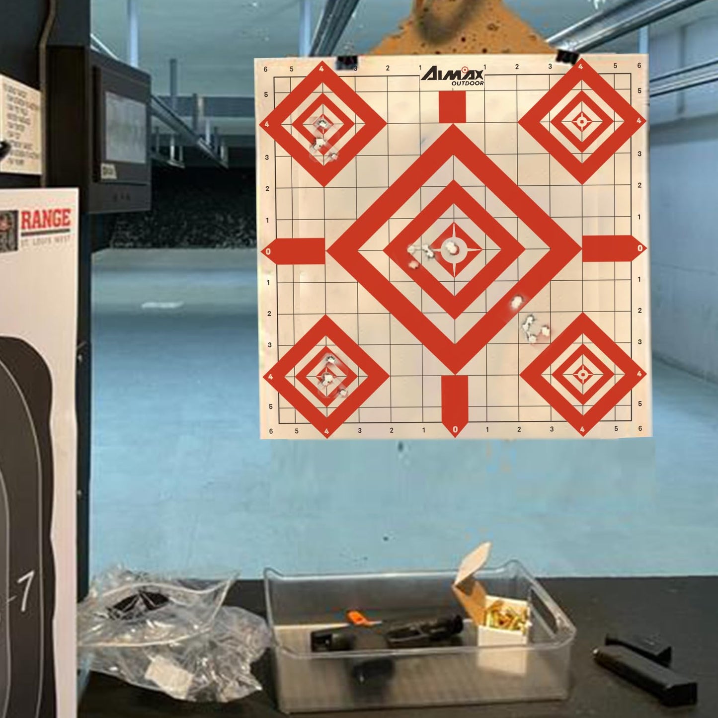 Aimax Outdoor 12"x12" Sight in Paper Shooting Targets, Shooting Range Paper Target for BB Gun, Airsoft, Handgun, Pistol, Rifle, Fit for Pellet Gun Target Trap (50 Pack)