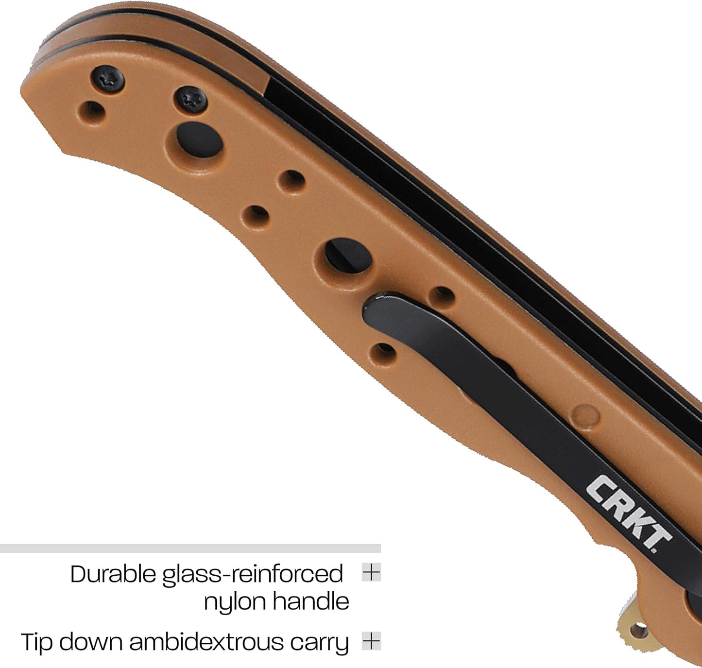 CRKT M16-10KZ EDC Folding Pocket Knife: Everyday Carry, Black Serrated Edge Blade, Tanto, Automated Liner Safety, Nylon Handle, Pocket Clip