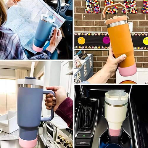 iDIY Silicone 6PCS Bottle Boot, Water Bottle Bottom Protector,Stanley 40/30/20 oz Cup Accessories(style-10)