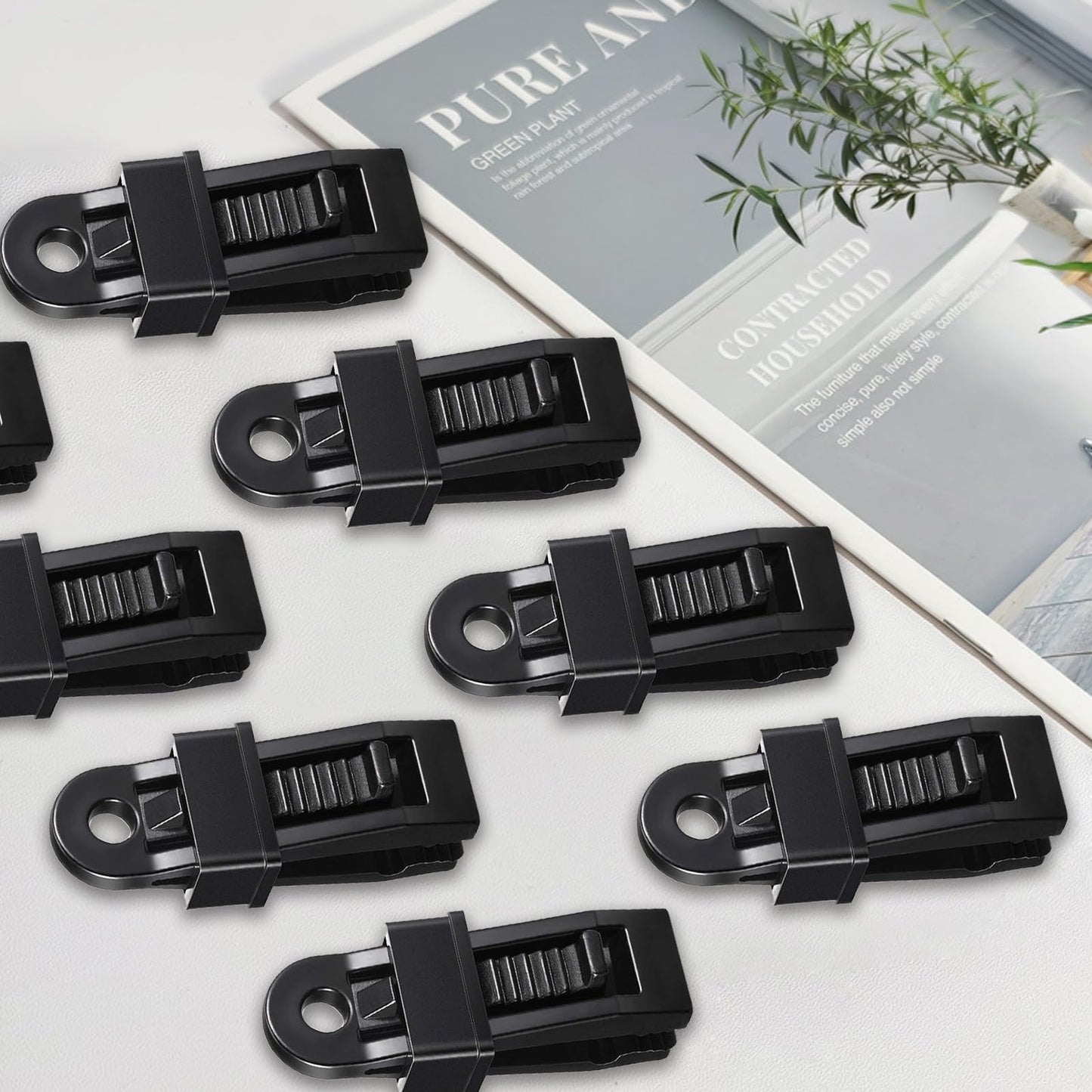 60 Pieces Tarp Clip Heavy Duty Multipurpose Crocodile Mouth Tarp Clamps with Lock Grip Camping Canopies Pool Car Covers Clamp for Canopy Outdoor Tarps Camping Awnings Banner and Cover