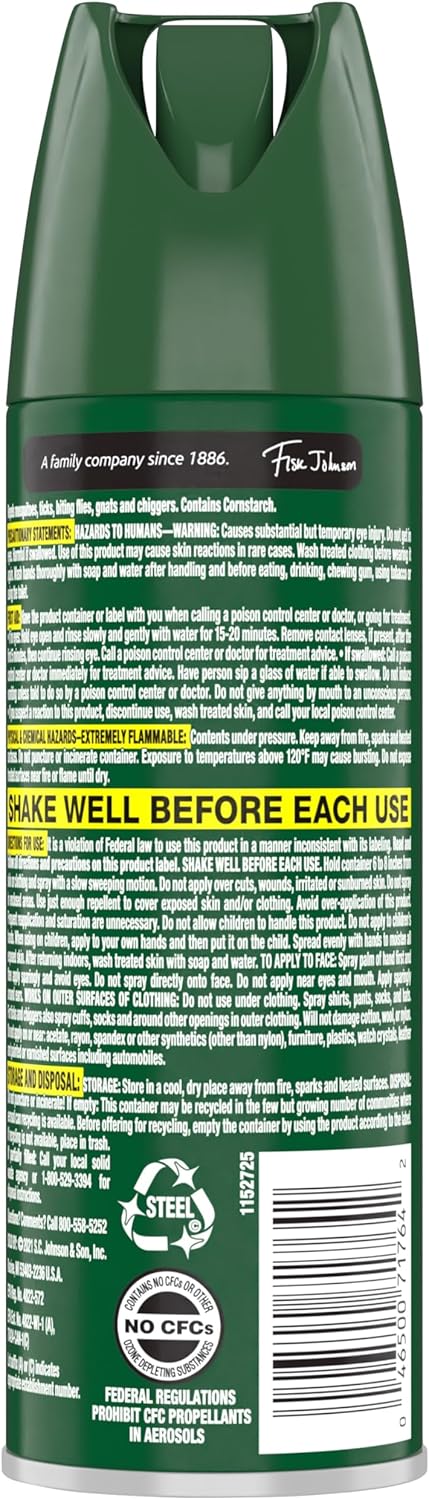 OFF! Deep Woods Insect Repellent Aerosol, Dry, Non-Greasy Formula, Bug Spray with Long Lasting Protection from Mosquitoes and Ticks, 4 Oz, 2 Count