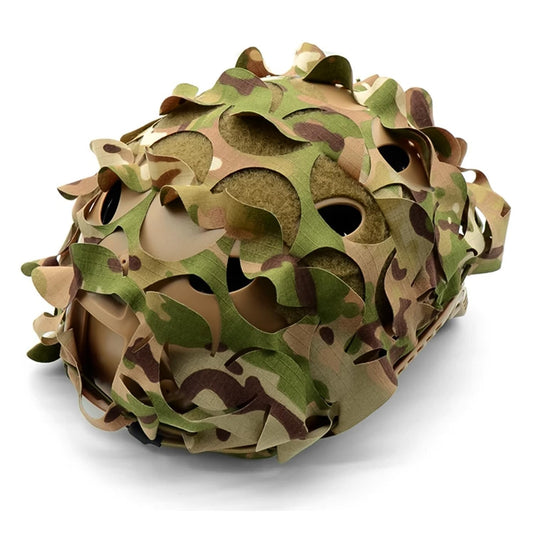 Favuit Tactical Helmet Cover, Camouflage Fast Helmet Cover Adjustable Tactical Gear Paintball Airsoft Equipment fit PJ BJ MH Fast Helmets(Desert Camo)