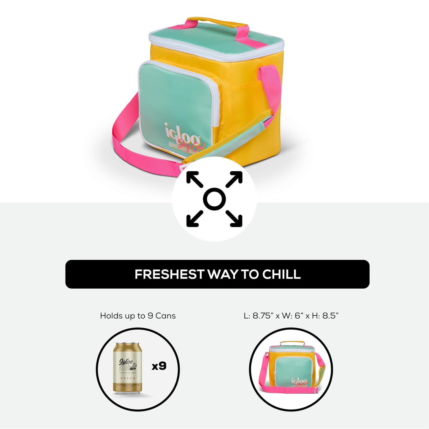 Igloo Lilac Breeze RETRO SQUARE LUNCH BAG