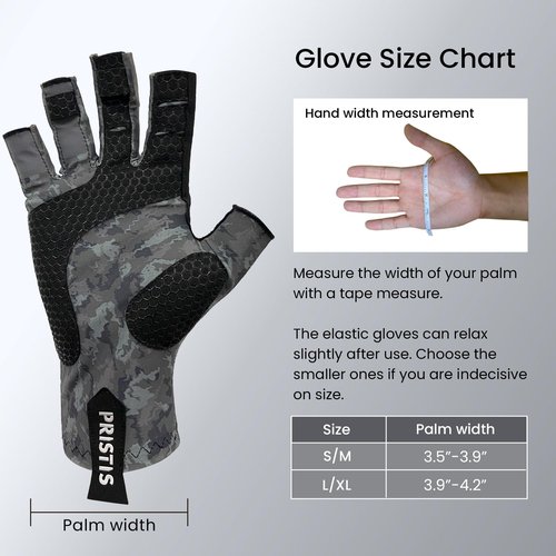 Pristis Half-Finger Fishing Gloves, UPF 50+ Breathable Quick Drying UV Protection Thin Fingerless Sun Gloves for Women Men, Fly Fishing Kayaking Hunting Hiking Saltwater, Wasteland CAMO, L-XL