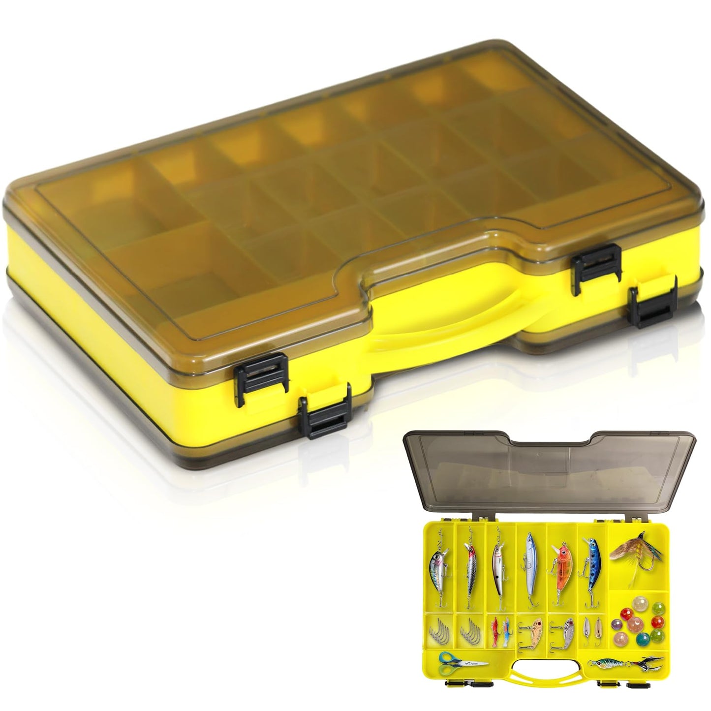 Fishing Tackle Box,Plastic Tackle Trays,Tackle Box Organizer with Removable Dividers,Waterproof Tackle Box Used for Storing Fishing Bait