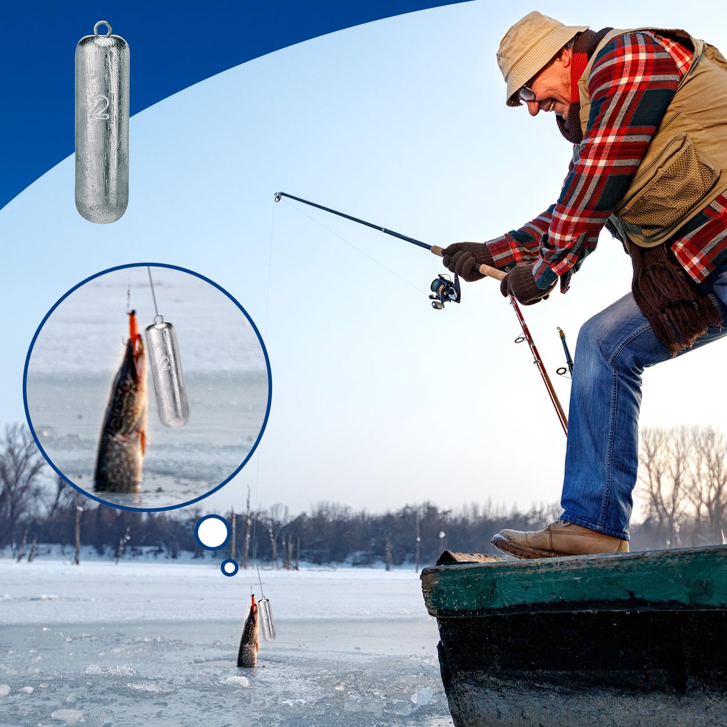 Gemscream Deep Drop Fishing Weight Metal Fishing Weights Drop Shot Weights Fishing Sinkers Drop Shot Weight for Saltwater Freshwater Fishing (2 lb)