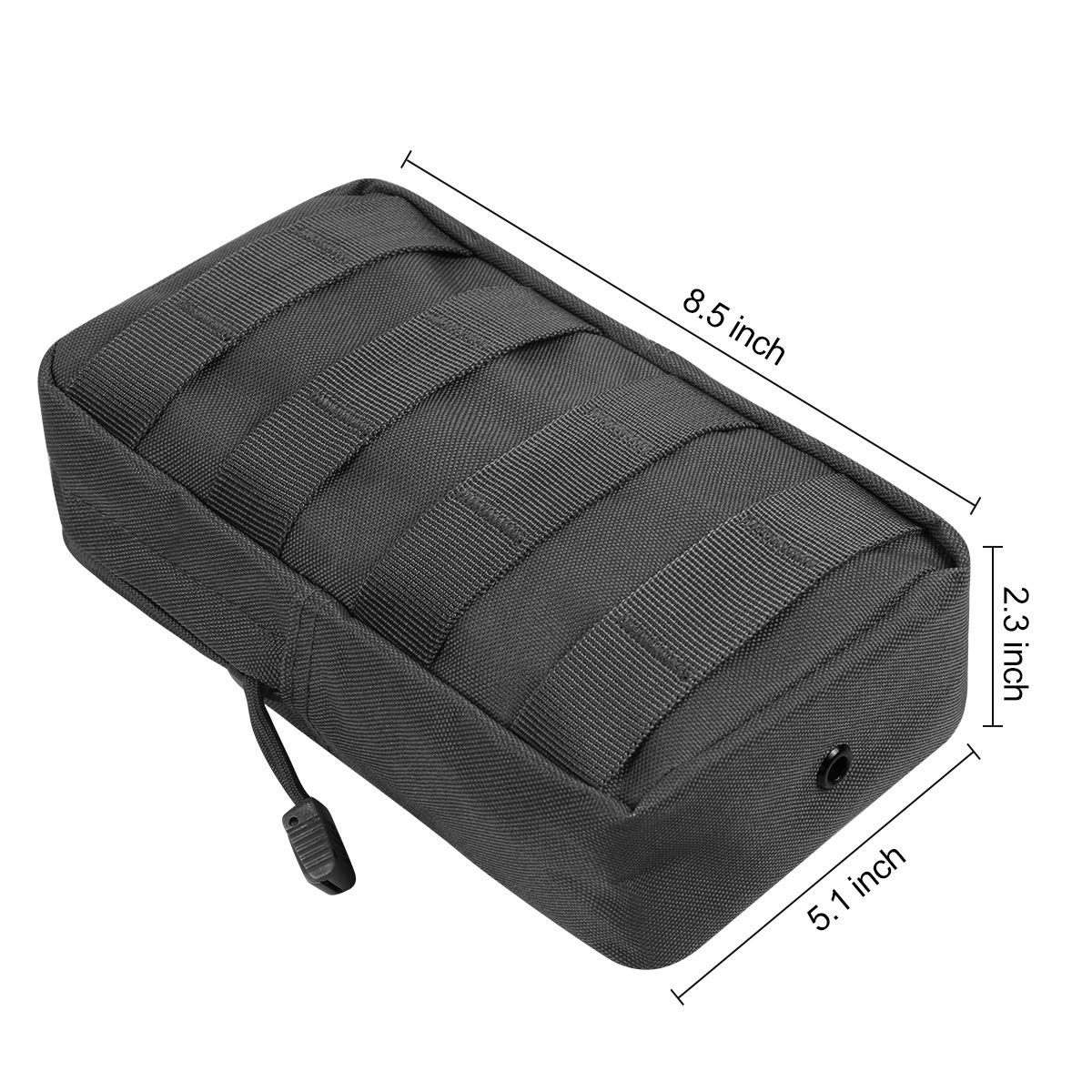 Gogoku 4-Pack Molle Pouch Long Tactical Molle Pouches Compact Utility EDC Waist Bag Pack Black