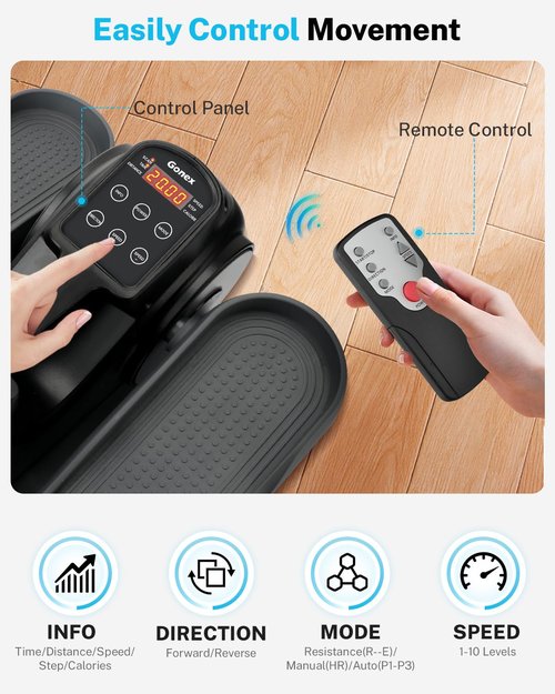 Gonex Under Desk Elliptical Exercise Machine, 20 Modes Leg Exerciser While Sitting for Seniors, 3-in-1 Mini Seated Pedal Exerciser as Seen on TV, 10 Resistance Levels, Manual/Auto Mode