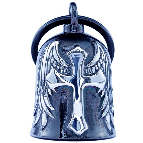 Motorcycle for Bells - Motorcycle Angel Bell for Men Women,Bell Biker Accessory,Guard Riding Safety (Cross Black) (Black Silver)